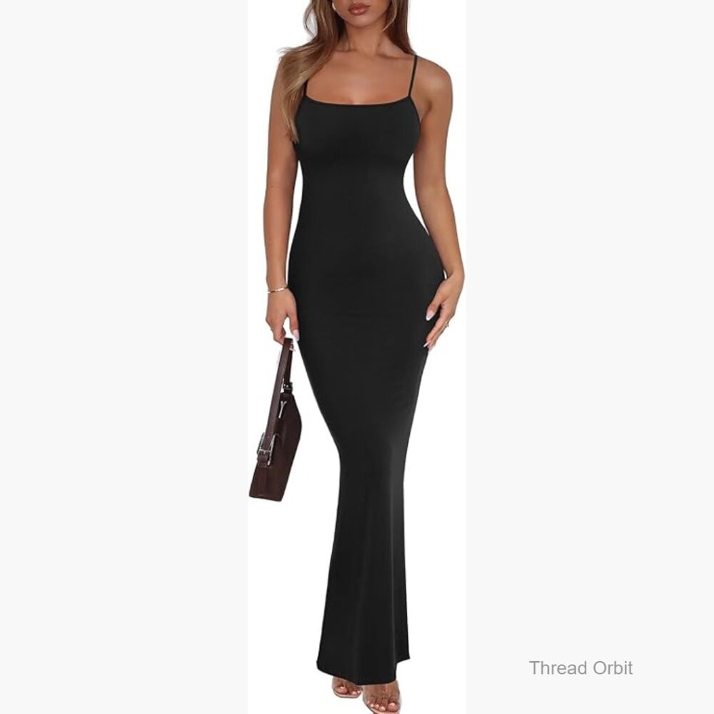 Sleeveless Backless Ribbed Maxi Dress Formal Bodycon Lounge Slip